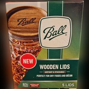 Ball Brand Wooden lids for Regular Width Mason Jars, 3 Packs.